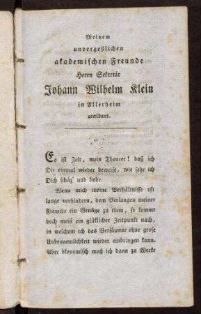1-2, Meinem unvergeßlichen akademischen ...