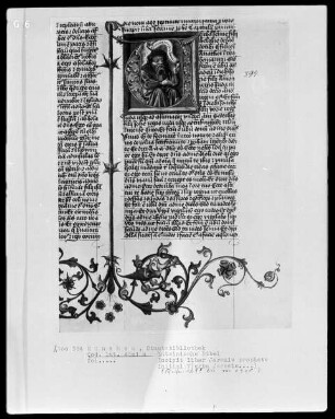 Lateinische Bibel — Initiale V (erba Jeremie), darin Jeremias