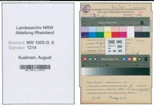 Entnazifizierung August Kuehnen , geb. 30.09.1882 (Ingenieur)