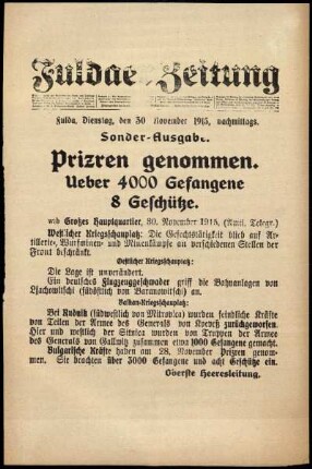 Ausgabe vom Dienstag, den 30. November 1915.