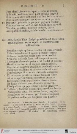 III. Exp. fabula Ylae. Incipit praefatio ad Felicianum grammaticum, [...]