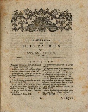Dissertatio De Vetervm Diis Patriis : Qva Loc. Act. XXIIII. 14. Illvstratvr