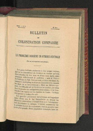 le probleme indigene en afrique australe