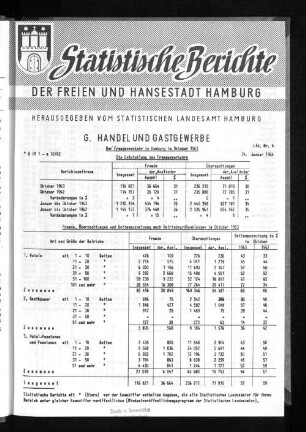 Der Fremdenverkehr in Hamburg im Oktober 1963 : Lfd. Nr. 4