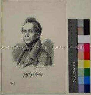 Reproduktion eines Porträts des deutschen Schriftstellers Joseph von Eichendorff