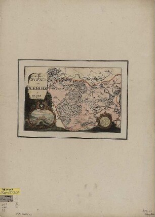 Plan der Gegend von Zöblitz, 1:85 000, Kupferstich, 1750 : Geographische Gegend Von Zoeblitz In Meissen. - [Ca. 1:85 000]. - [Dreßden] : [Kraus] , [1750]. - 1 Kt. : kolor. Kupferst. ; 29 x 20 cm