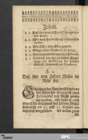 §. I. Daß hier vom HErrn Meßia die Rede sey.