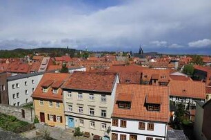 Quedlinburg - Stadtübersicht : Stadtübersicht aus dem Schlossgarten, aufgenommen in Quedlinburg am 14. April 2014. Foto Uwe Gerig