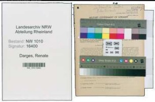 Entnazifizierung Renate Darges , geb. 08.05.1920 (Schauspielerin)