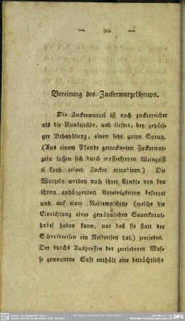 Bereitung des Zuckerwurzelsyrups