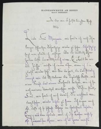 Brief von Herbert Eulenberg an Margarete Hauptmann