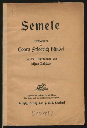 Semele : Oratorium