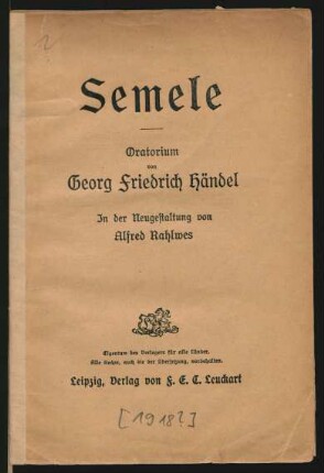 Semele : Oratorium