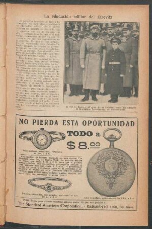 La educación militar del zarevitz