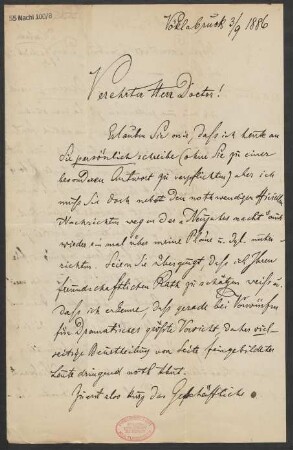Brief an B. Schott's Söhne : 03.09.1886