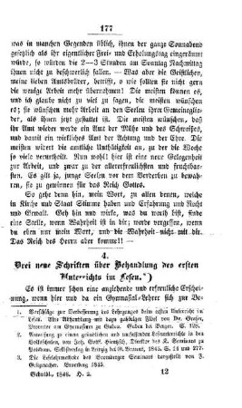 Drei neue Schriften über Behandlung des ersten Unterrichts im Lesen