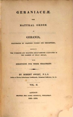 Gervaniceae : The natural Order of Gerania illustr. by coloured fig. and descriptions. 2