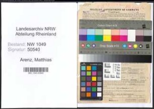 Entnazifizierung Matthias Arenz , geb. 21.05.1910 (Referendar)