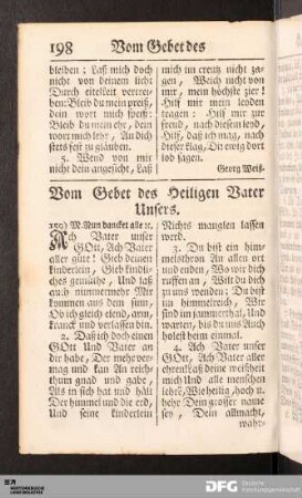 Vom Gebet des Heiligen Vater Unsers.