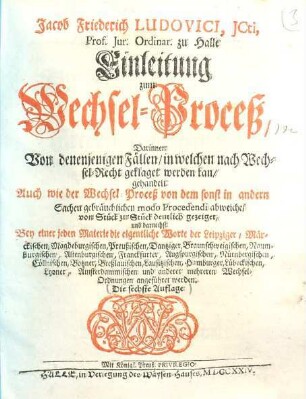 Einleitung zum Wechsel-Proceß