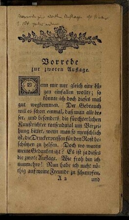 Vorrede zur zwoten Auflage