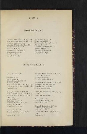 Index of donors.