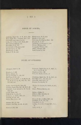 Index of donors.