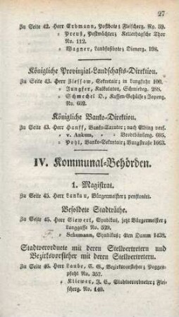 IV. Kommunal-Behörden