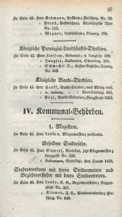 IV. Kommunal-Behörden