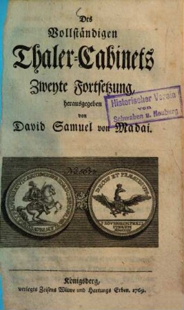 Vollständiges Thaler-Cabinet, Zweyte Fortsetzung
