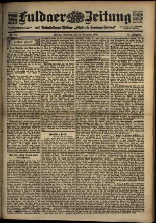 Erste Ausgabe vom Samstag, den 24. November 1900.