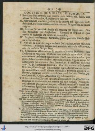 Doctrinae De Miraculis Summula.