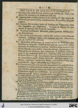 Doctrinae De Miraculis Summula.