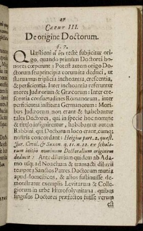 Caput III. De origine Doctorum.