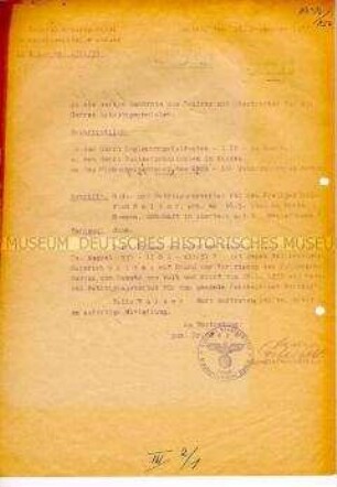 Amtliches Schreiben der Gestapo Aachen zum Rede- und Betätigungsverbot für den Prediger Heinrich Walter