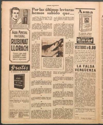 Por las últimas lecturas hemos sabido que...