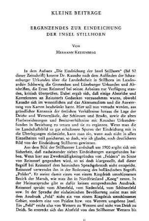 Ergänzendes zur Eindeichung der Insel Stillhorn