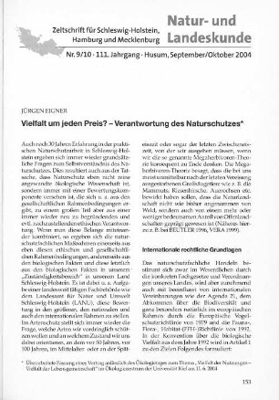 Vielfalt um jeden Preis? - Verantwortung des Naturschutzes