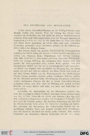 53: Zum Weihrelief von Mondragone