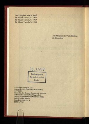 Der Lehrplan tritt ...