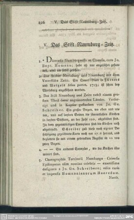 V. Das Stift Naumburg-Zeitz