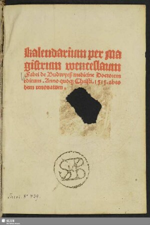 [Stempel] Vorbesitz: Zittauer Ratsbibliothek
