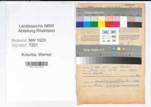 Entnazifizierung Werner Koturba , geb. 07.03.1893 (Techn.Angest.)