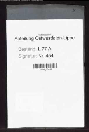 Revision der Geschäftsführung des Amtsrendanten Hanke zu Varenholz