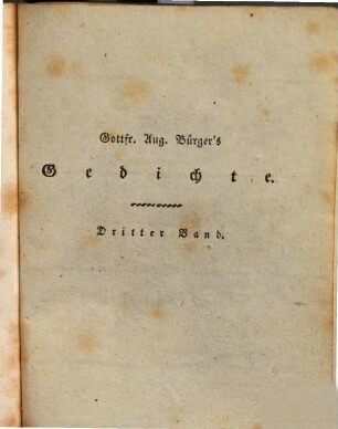 Gottfried Aug. Bürger's Gedichte, 3