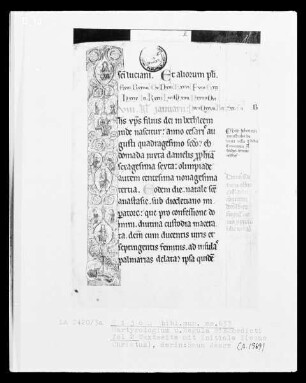 Martyrologium und Regula S. Benedicti: Initiale I mit der Wurzel Jesse