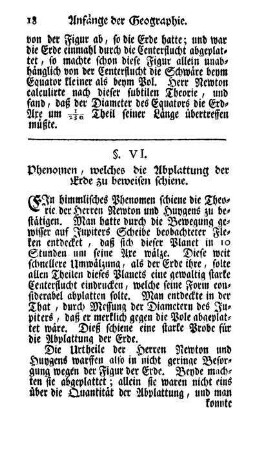 §. VI. Phenomen, welches die Abplattung der Erde zu beweisen schiene.