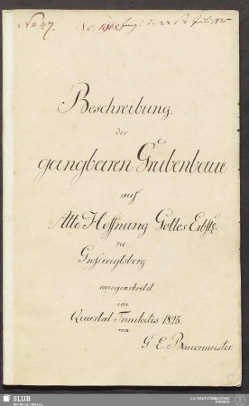 Beschreibung der gangbaren Grubenbaue auf Alte Hoffnung Gottes Erbst: zu Großvoigtsberg - 18.6625 4.