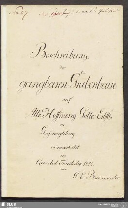 Beschreibung der gangbaren Grubenbaue auf Alte Hoffnung Gottes Erbst: zu Großvoigtsberg - 18.6625 4.