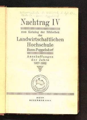 Nachtr. 4: 1927 - 1932